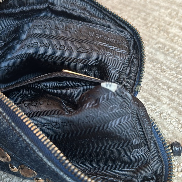 Prada Embellished Denim Mini Crossbody Bag - Picture 16 of 17